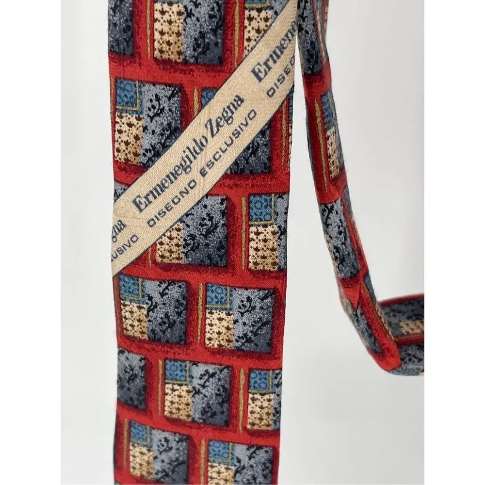 Vintage‎ Ermenegildo Zegna Tie Silk Red
